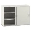 Flexeo Aufsatzschrank weiß, Schiebetüren, 4 Fachböden, HxBxT: 90,9 x 126,4 x 38 cm