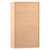Flexeo Bastelschrank, Buche hell, HxBxT: 190 x 108,1 x 60 cm, 4 Halbtüren, 18 kleine Boxen transparent, Bogengriff mit Schloss