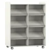 Flexeo® Bücherwagen, weiß, beidseitig je 6 Schrägablagen