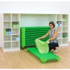 Flexeo Bettzeugschrank für Liegen, 143,9 x 288,2 x 68 cm, Dekor Buche hell