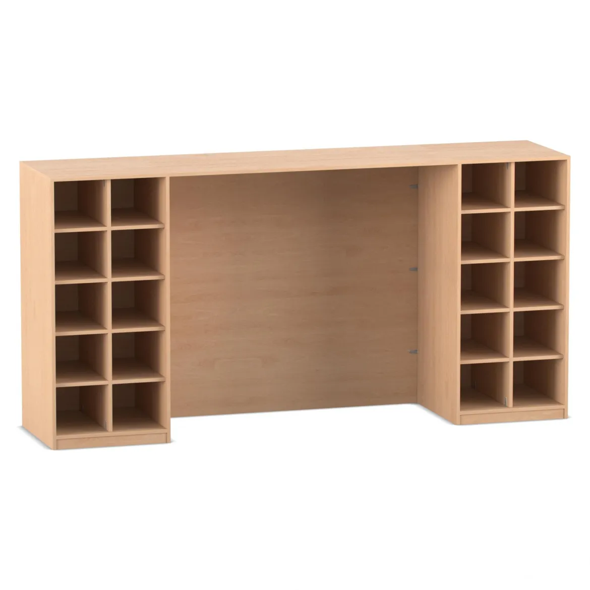 Flexeo Bettzeugschrank für Liegen, 143,9 x 288,2 x 68 cm, Dekor Buche hell