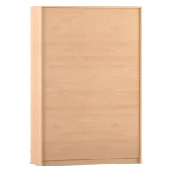 Flexeo® Garagenschrank, Buche hell, HxBxT: 190 x 126,4 x 60 cm, 16 große Boxen bunt, Bogengriff mit Schloss