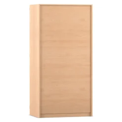 Flexeo® Garagenschrank PRO, Buche hell, 2 Rollcontainer, 12 kleine Boxen bunt, 3 Fächer, HxBxT: 190 x 94,4 x 60 cm