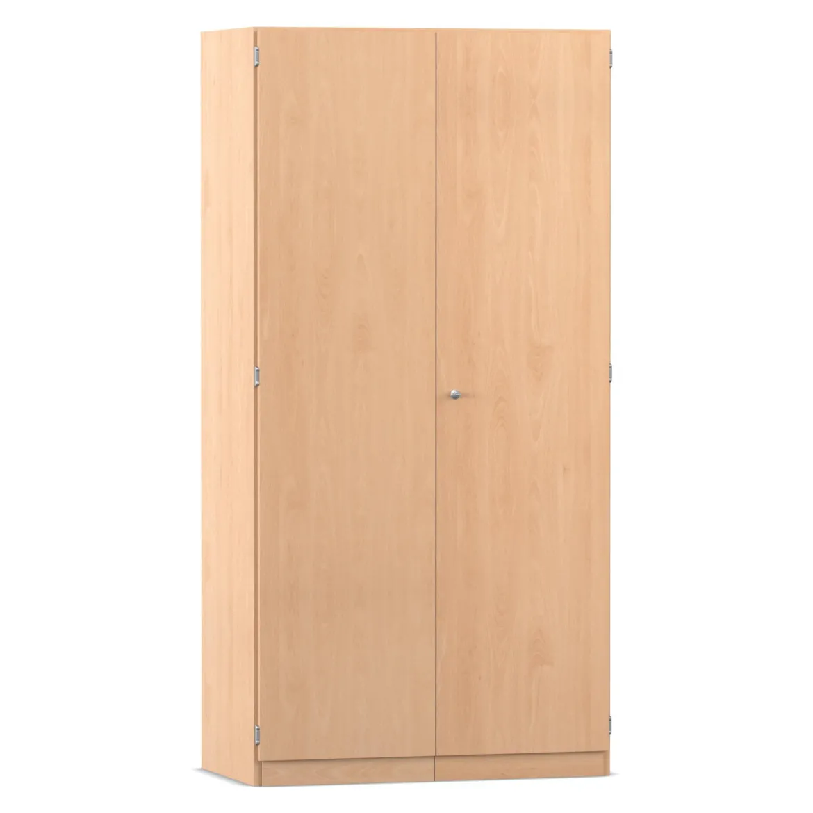 Flexeo® Garagenschrank PRO, Buche hell, 2 Rollcontainer, 12 kleine Boxen bunt, 3 Fächer, HxBxT: 190 x 94,4 x 60 cm