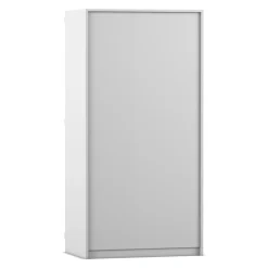 Flexeo® Garagenschrank PRO, Dekor grau, HxBxT: 190 x 94,4 x 60 cm, 2 Rollcontainer, 8 Boxen Gr. S und M, dunkelgrün/hellgrün, Bogengriff mit Schloss