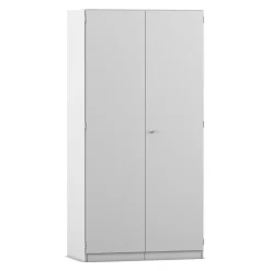 Flexeo® Garagenschrank PRO, Dekor grau, HxBxT: 190 x 94,4 x 60 cm, 2 Rollcontainer, 8 Boxen Gr. S und M, dunkelgrün/hellgrün, Bogengriff mit Schloss
