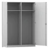 Flexeo Garderobenschrank, Dekor grau, Mittelwand, HxBxT 190 x 126,4 x 60 cm, Bogengriff mit Schloss