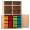 Flexeo Halbtürenschrank, Buche hell, HxBxT: 190x126,4x60 cm, 2 Drehtüren, 6 Fachböden, Dreholive