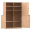 Flexeo® Halbtürenschrank mit 10 Fächern und 4 Halbtüren, Buche hell, Tiefe 60 cm