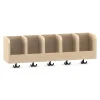 Flexeo Hängegarderobe Armadio, Ahorn honig, HxBxT: 33 x 100 x 23 cm, mit 5 Haken