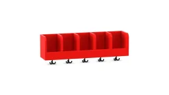 Flexeo Hängegarderobe Armadio, Dekor rot, HxBxT: 33 x 100 x 23 cm, mit 5 Haken