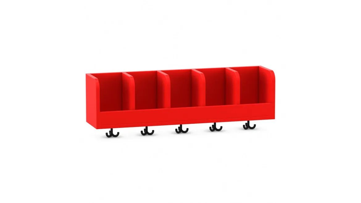Flexeo Hängegarderobe Armadio, Dekor rot, HxBxT: 33 x 100 x 23 cm, mit 5 Haken