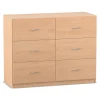 Flexeo Hängeregister-Schrank mit Sockel, Buche hell, 6 große Schubladen HxBxT: 99,1 x 126,4 x 60 cm