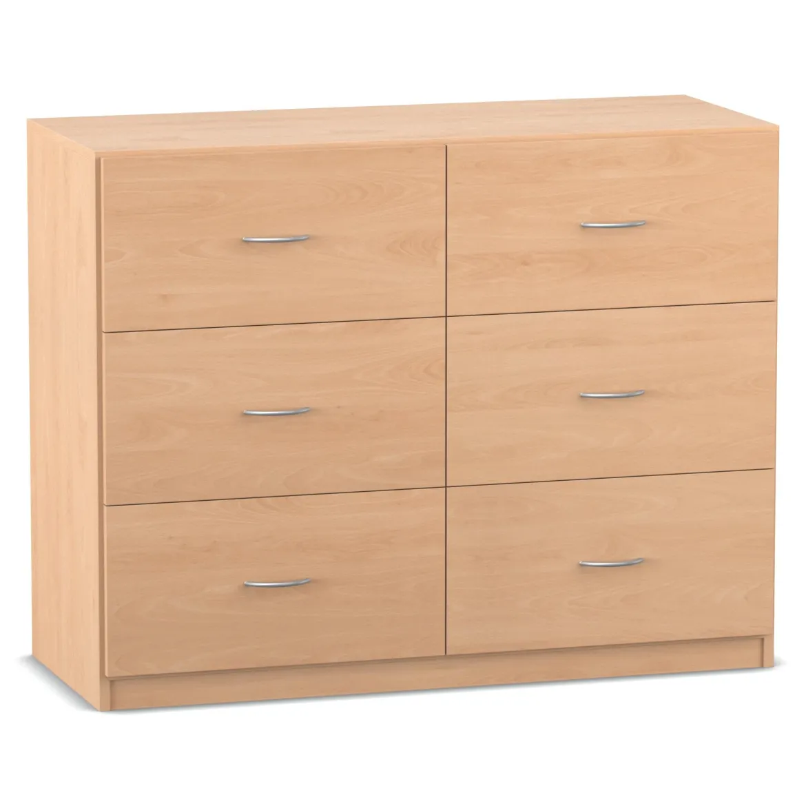Flexeo Hängeregister-Schrank mit Sockel, Buche hell, 6 große Schubladen HxBxT: 99,1 x 126,4 x 60 cm