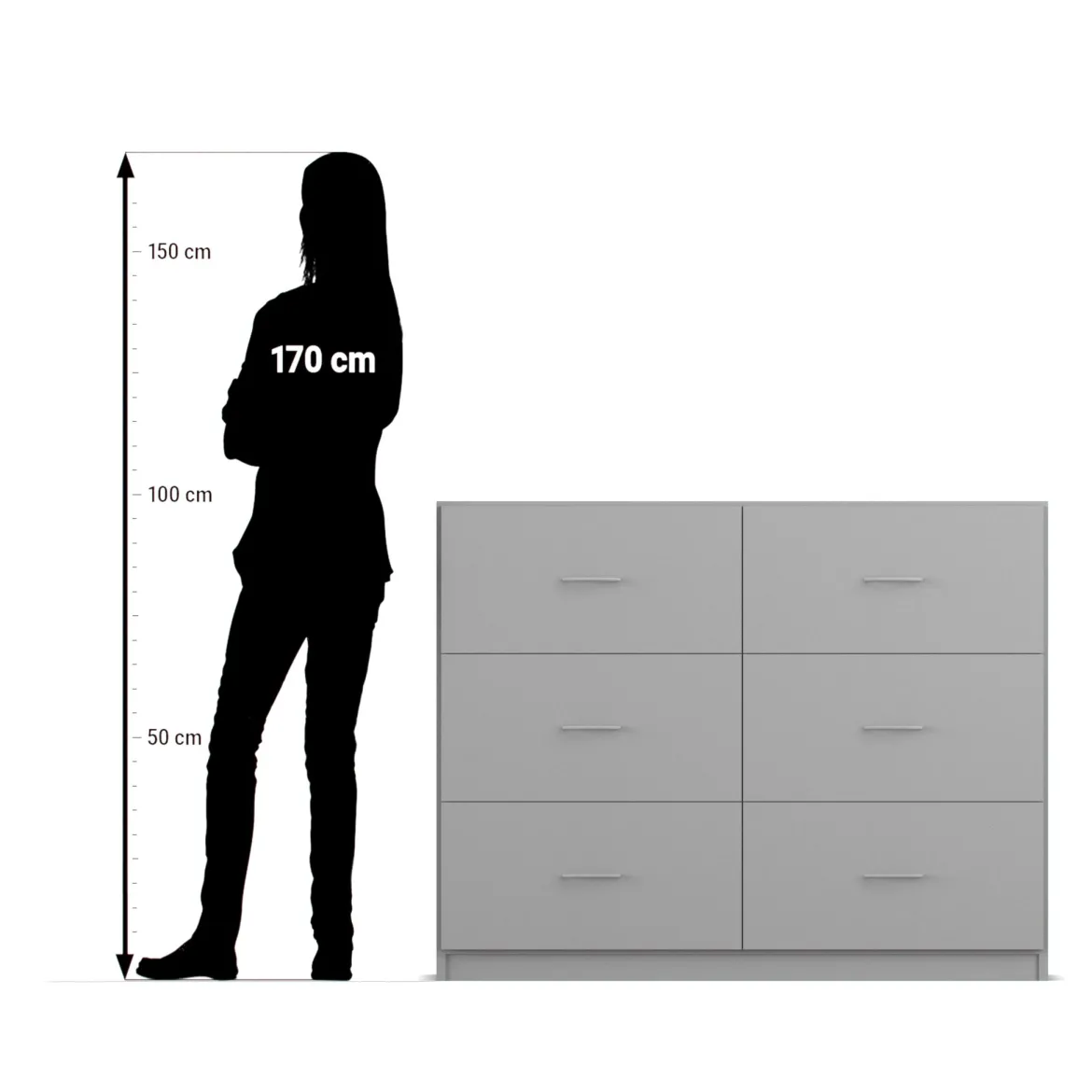 Flexeo Hängeregister-Schrank mit Sockel, Buche hell, 6 große Schubladen HxBxT: 99,1 x 126,4 x 60 cm