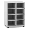 Flexeo® Hochregal PRO grau, HxBxT: 99,1 x 73,1 x 48 cm, 2 Reihen, 8 Fächer, mit Rollen