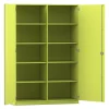 Flexeo Hochschrank apfelgrün, 10 Fächer, 2 Türen, HxBxT: 190x126,4x40 cm, Bogengriff mit Schloss