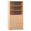 Flexeo Hochschrank mit Sockel, HxBxT: 190x94,4x40 cm, 6 große Schubladen