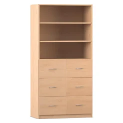Flexeo Hochschrank mit Sockel, HxBxT: 190x94,4x40 cm, 6 große Schubladen