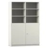 Flexeo Hochschrank weiß 10 Fächer, 2 Halbtüren, HxBxT: 190x126,4x50 cm, Bogengriff mit Schloss