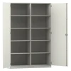 Flexeo Hochschrank weiß 10 Fächer, 2 Türen, HxBxT: 190x126,4x50 cm, Bogengriff mit Schloss