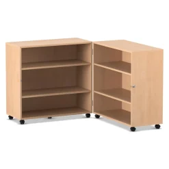 Flexeo Klapp-Wagen, fahrbar, 4 Fachböden, Dekor Ahorn honig, HxBxT 121,1x94,7x81,6 cm