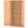 Flexeo Klassenschrank, HxBxT 200x100x50 cm, 4 Fachböden, Buche hell, Dreholive mit Schloss