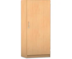 Flexeo mittelhoher Schrank, 4 Fächer, Türanschlag rechts, Bogengriff mit Schloss, HxBxT: 143,9 x 64,1 x 40 cm