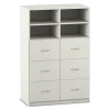 Flexeo® mittelhoher Schrank weiß, 6 große Schubladen, 4 Fächer 143,9 x 94,4 x 60 cm