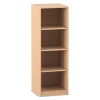Flexeo mittelhohes Regal, Buche hell, HxBxT: 143,9x48,1x38 cm, 3 Fachböden, Sockel