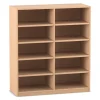 Flexeo mittelhohes Regal Herkules, Buche hell, HxBxT: 143,9x126,4x48 cm mit Sockel