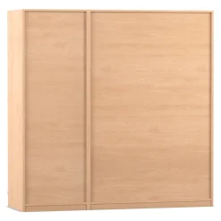 Flexeo® Musikschrank, Buche hell, 6 große Boxen bunt, Breite 190,5 cm, Schloss
