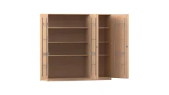 Flexeo Musikschrank, Buche hell, HxBxT 190 x 190,5 x 60 cm, Bogengriff mit Schloss