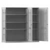 Flexeo Musikschrank, Dekor grau, HxBxT 190 x 190,5 x 60 cm, Bogengriff mit Schloss