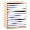 Flexeo® Papier- und Bilderschrank, Ahorn honig, 12 große Auszüge