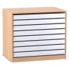 Flexeo® Papier- und Bilderschrank, Buche hell, 8 große Auszüge, HxBxT: 99,1 x 115 x 78 cm