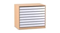 Flexeo® Papier- und Bilderschrank, Buche hell, 8 große Auszüge, HxBxT: 99,1 x 115 x 78 cm