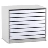 Flexeo® Papier- und Bilderschrank, grau, 8 große Auszüge, HxBxT: 99,1 x 115 x 78 cm