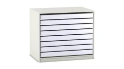 Flexeo® Papier- und Bilderschrank, weiß, 8 große Auszüge, HxBxT: 99,1 x 115 x 78 cm