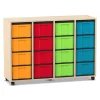 Flexeo Regal, Ahorn honig, HxBxT: 92,3 x 130,7 x 40,8 cm, 4 Reihen, 16 große Boxen, Sockel
