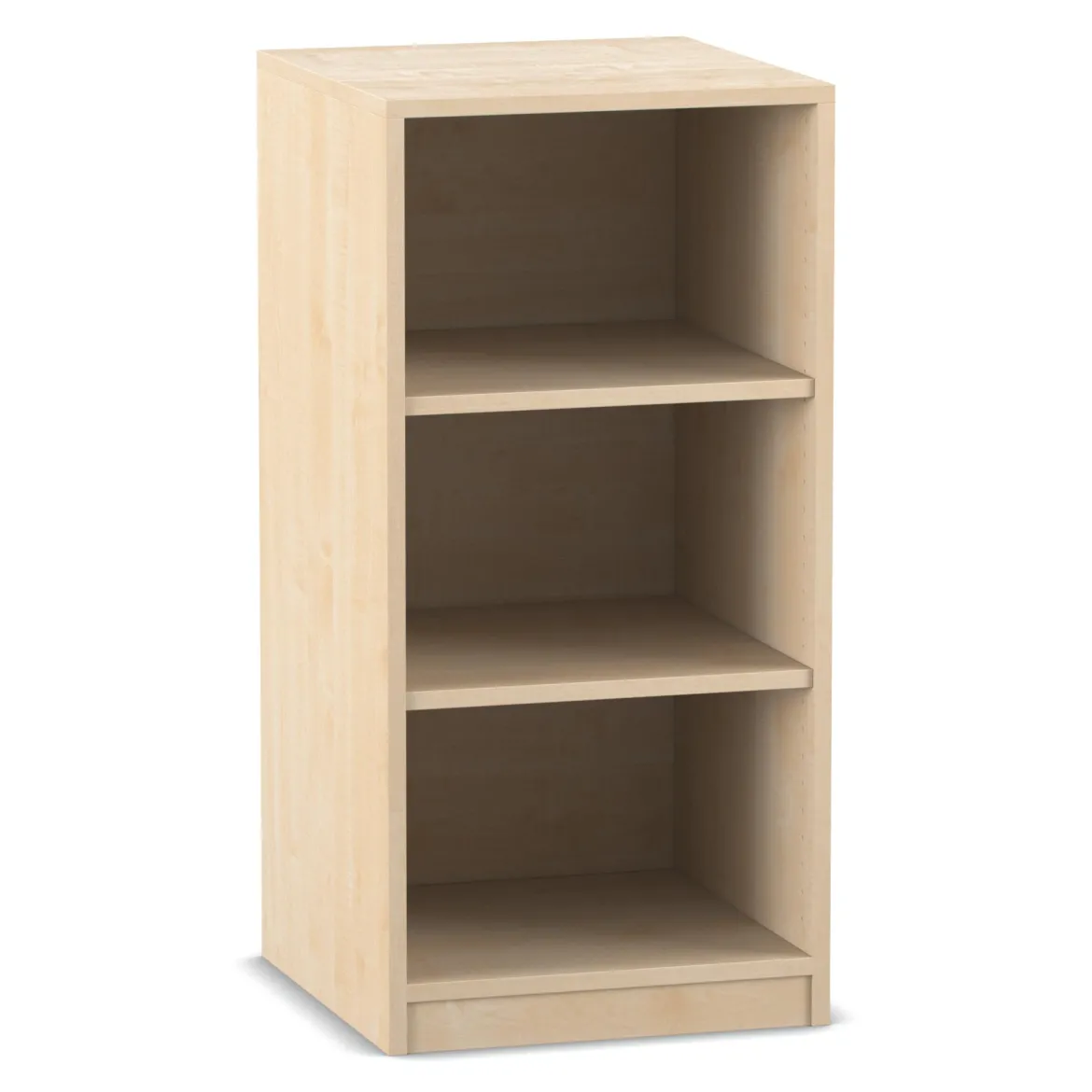 Flexeo Regal Ahorn honig, mit Sockel, 2 Fachboden, Tiefe 48 cm