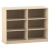 Flexeo® Regal, Ahorn honig, 2 Reihen, 6 Fächer, HxBxT: 99,1 x 126,4 x 38 cm