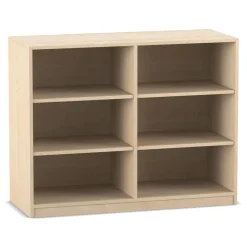 Flexeo® Regal, Ahorn honig, 2 Reihen, 6 Fächer, HxBxT: 99,1 x 126,4 x 38 cm
