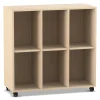 Flexeo® Regal Ahorn Honig, 3 Reihen, 6 Fächer H x B x T: 98 x 98,6 x 40,8 cm, Sockel