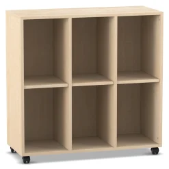 Flexeo® Regal Ahorn Honig, 3 Reihen, 6 Fächer H x B x T: 98 x 98,6 x 40,8 cm, Sockel