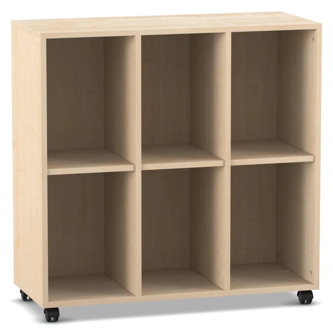 Flexeo® Regal Ahorn Honig, 3 Reihen, 6 Fächer H x B x T: 98 x 98,6 x 40,8 cm, Sockel