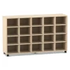 Flexeo Regal, Ahorn honig, 5 Reihen, 20 Fächer, Rollen, HxBxT: 98 x 162,8 x 40,8 cm