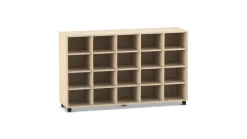 Flexeo Regal, Ahorn honig, 5 Reihen, 20 Fächer, Rollen, HxBxT: 98 x 162,8 x 40,8 cm