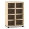 Flexeo® Regal Ahorn honig, 99,1x73,1x48 cm, 2 Reihen, 8 Fächer, Rollen