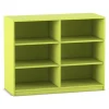 Flexeo® Regal, apfelgrün, 2 Reihen, 6 Fächer, HxBxT: 99,1 x 126,4 x 48 cm